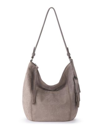 Sequoia Croco Embossed Suede Medium Hobo Handbag