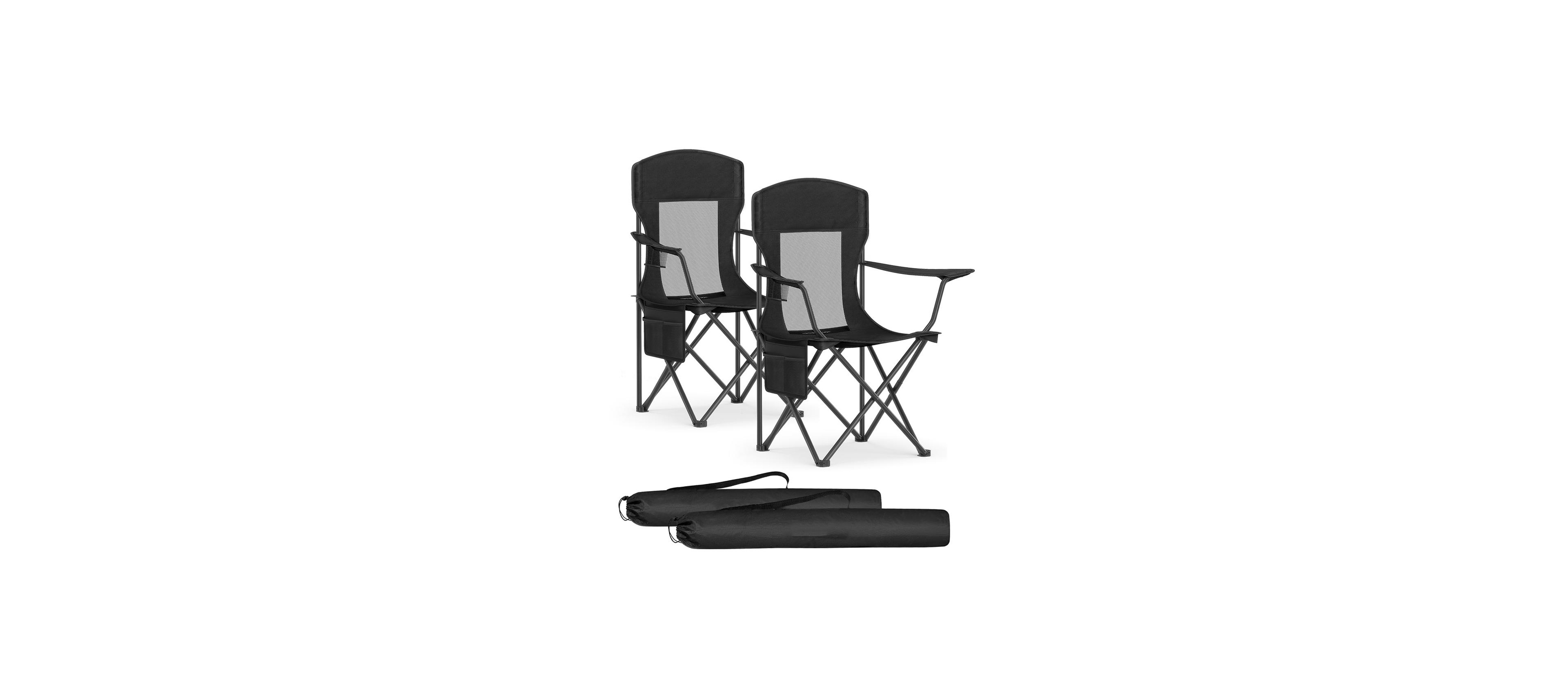 Slickblue Set of 2 Foldable Sports Chairs for Camping and Outdoor Use