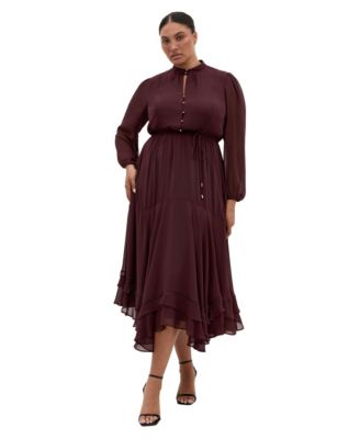 Plus Size Yasmine Long Sleeve Maxi Dress