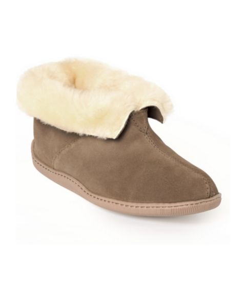 Мужские тапочки Minnetonka Sheepskin Ankle Boot Slipper, цвет: Коричневый
