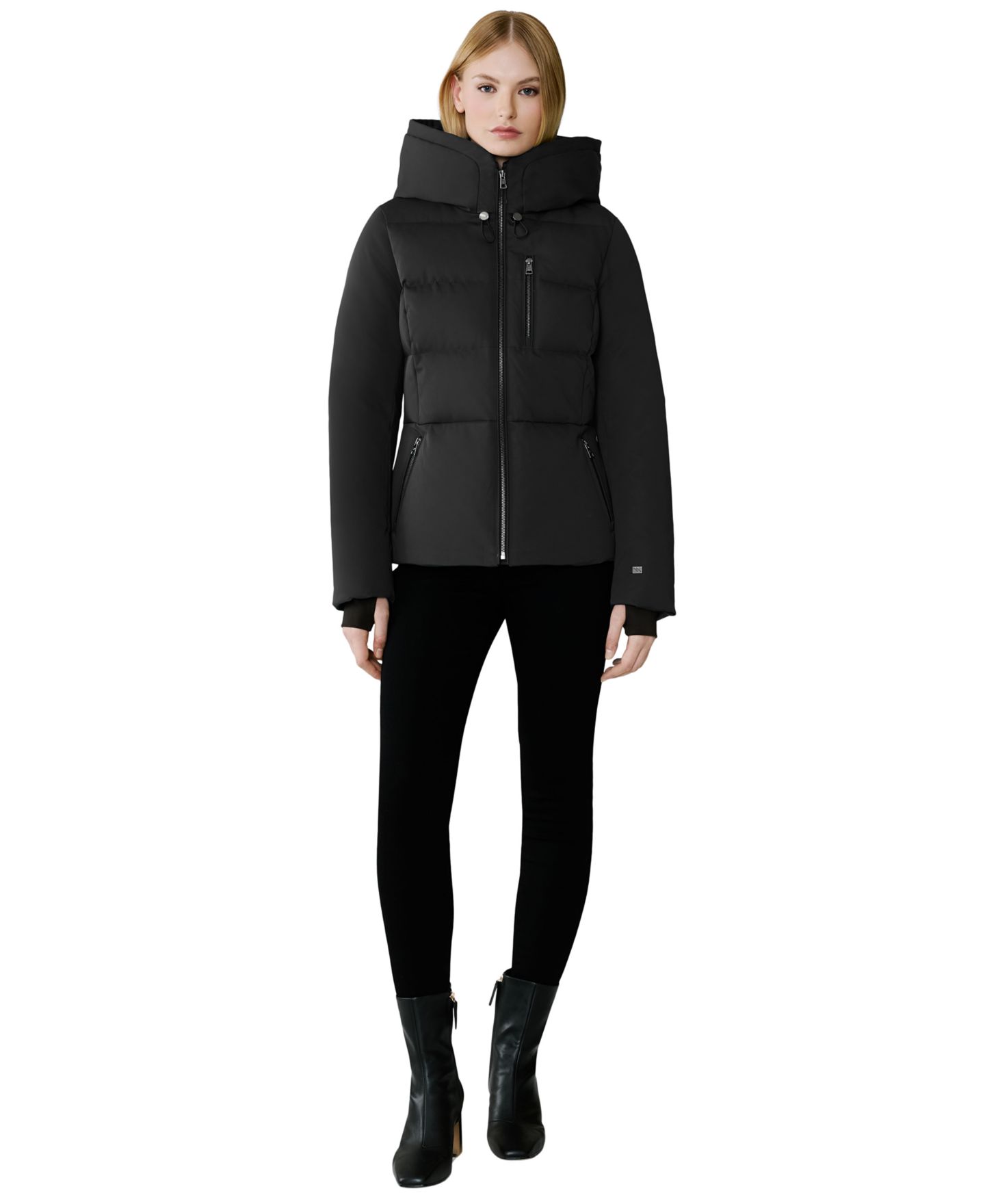 Женская куртка Soia & Kyo Hooded Zip-Front Down Puffer, цвет: Чёрный — фото 3