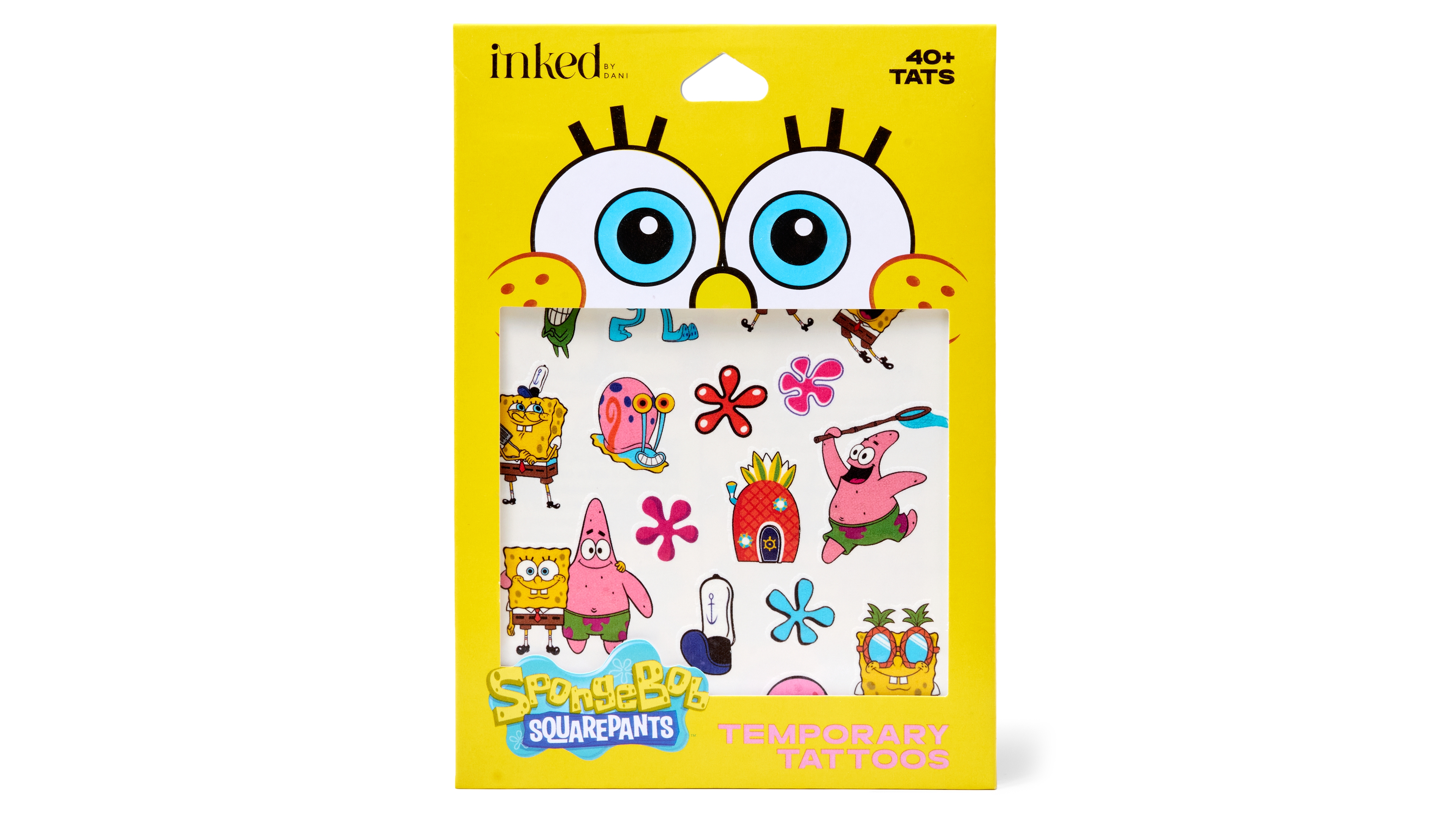 Inked By Dani Best Day Ever SpongeBob Waterproof Temporary Tattoo, 2-Piece Set