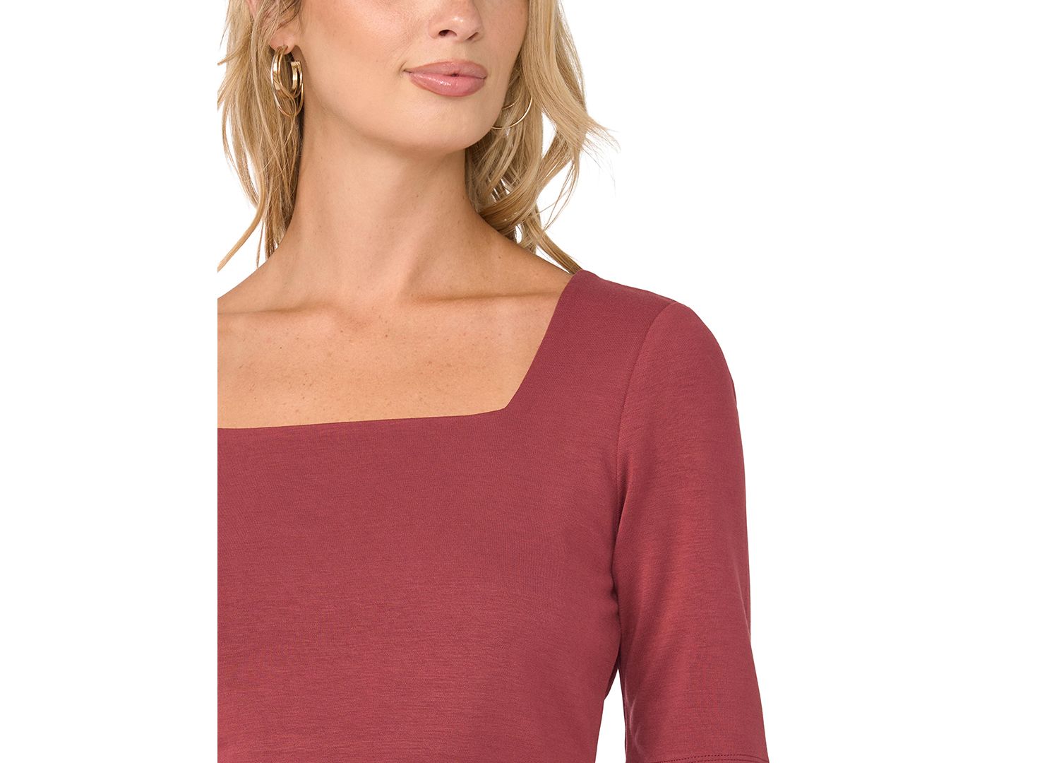 Women's Square Neck 3/4-Sleeve T-Shirt