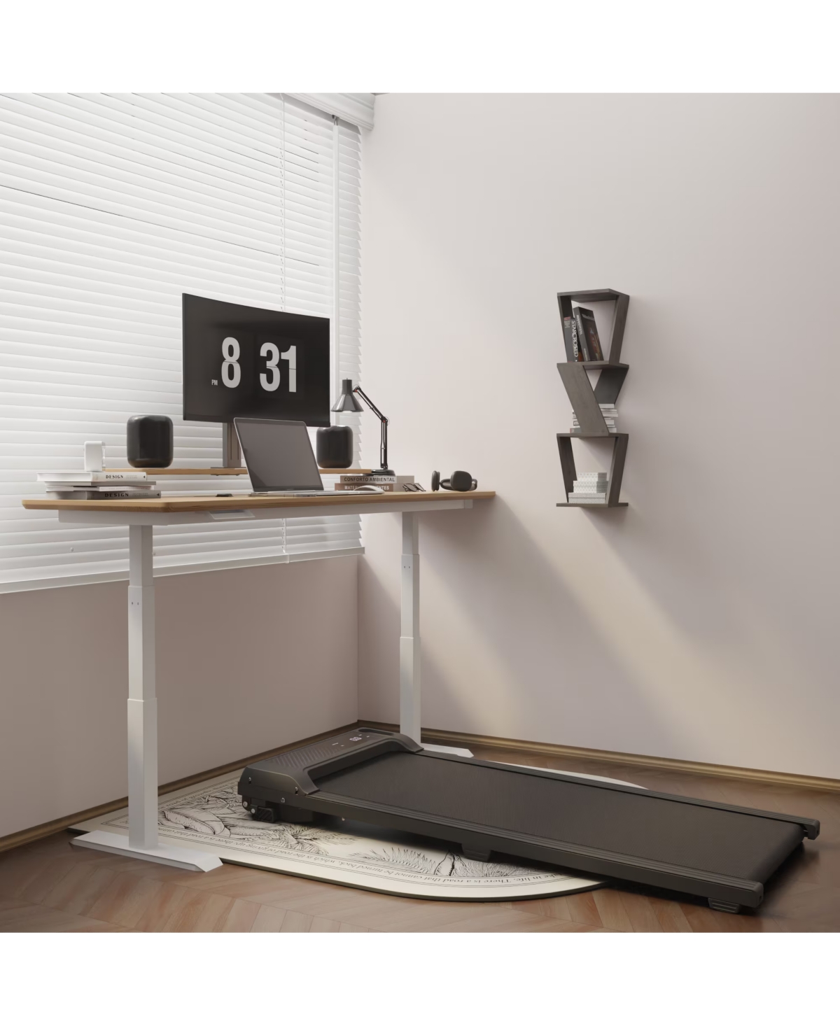 Zeny Under Desk Walking Treadmill with 6% Incline, 5 Layer Non Slip Running Belt, 1HP Quiet Brushless Motor for Home Office