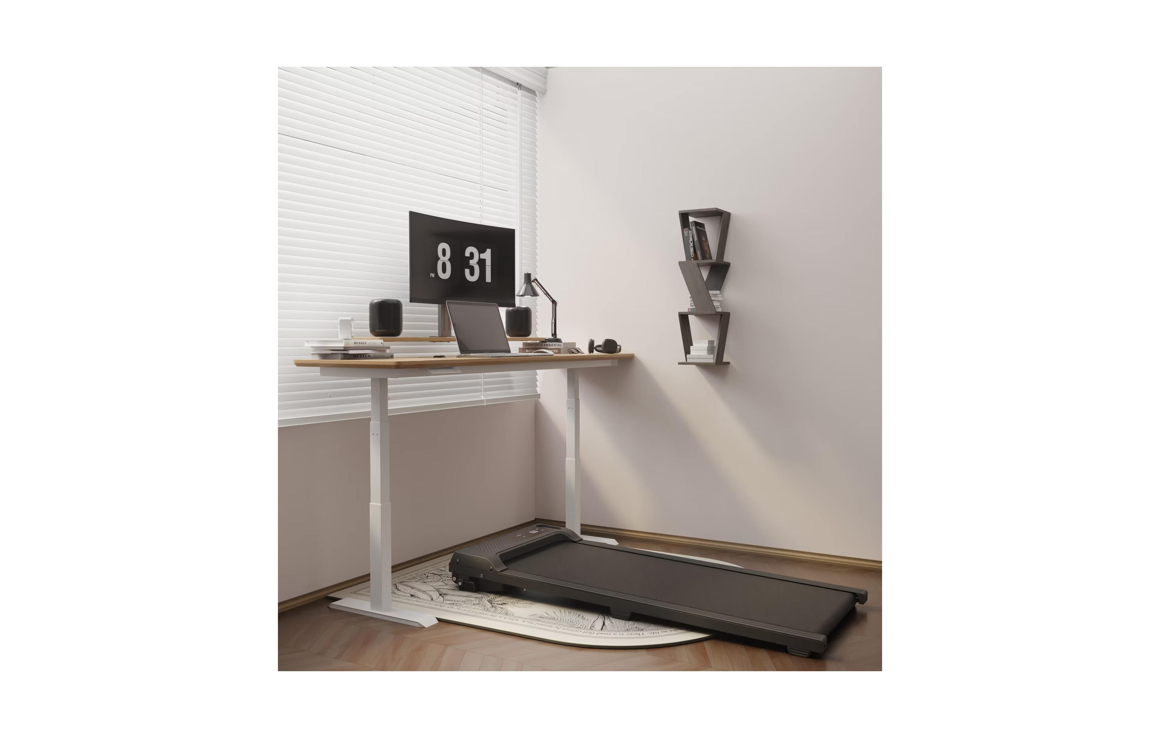 Zeny Under Desk Walking Treadmill with 6% Incline, 5 Layer Non Slip Running Belt, 1HP Quiet Brushless Motor for Home Office