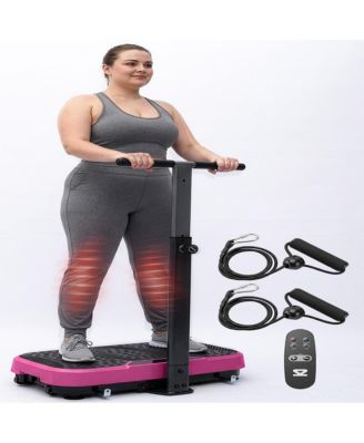 Vibration Plate Exercise Machine with Handlebar, 1-99 Speeds, 10 Programs, Remote Control, Portable Home Fitness Platform