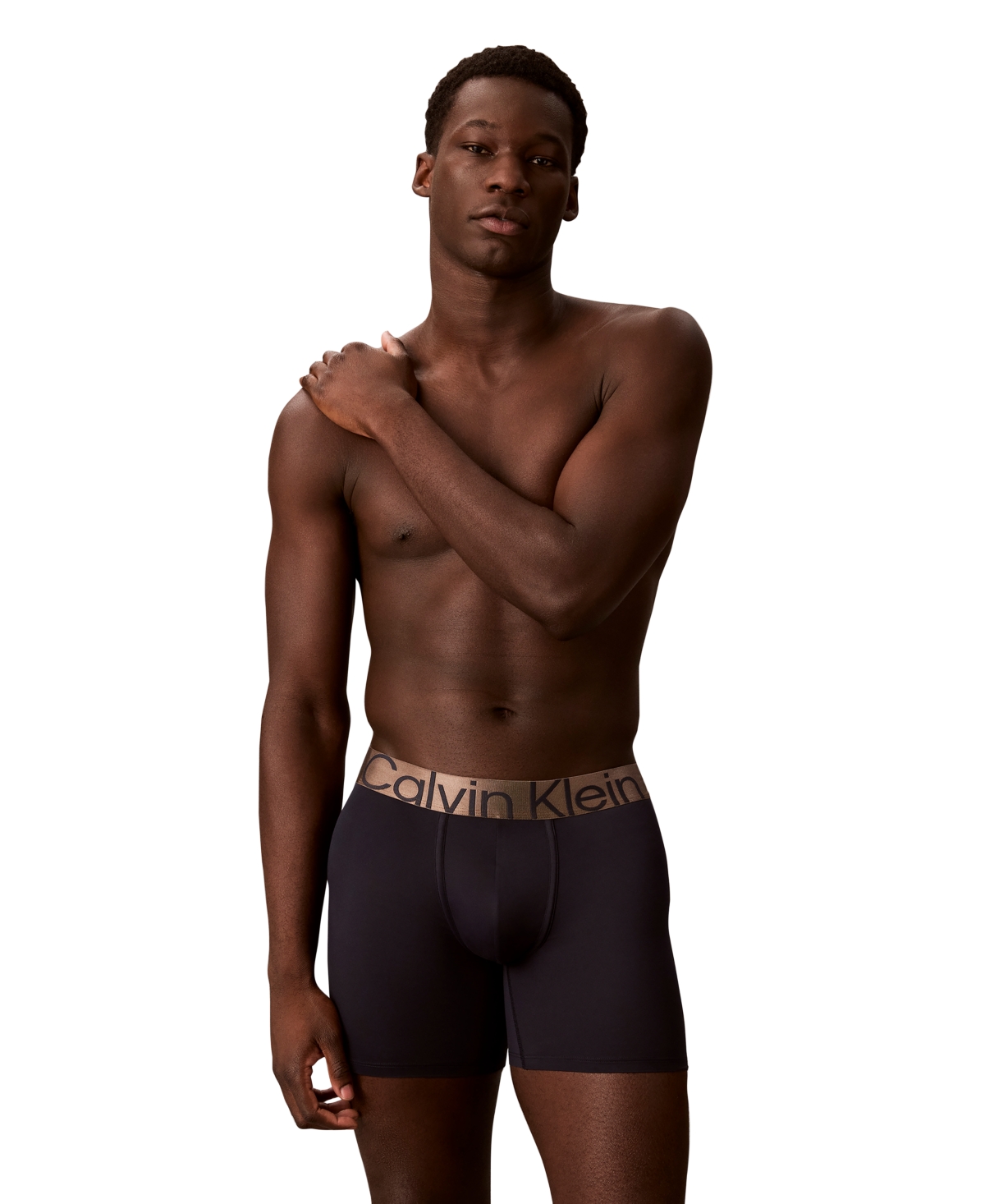 Calvin Klein Men's Bronze Brushed-Microfiber Stretch Boxer Brief - Dark sapphire