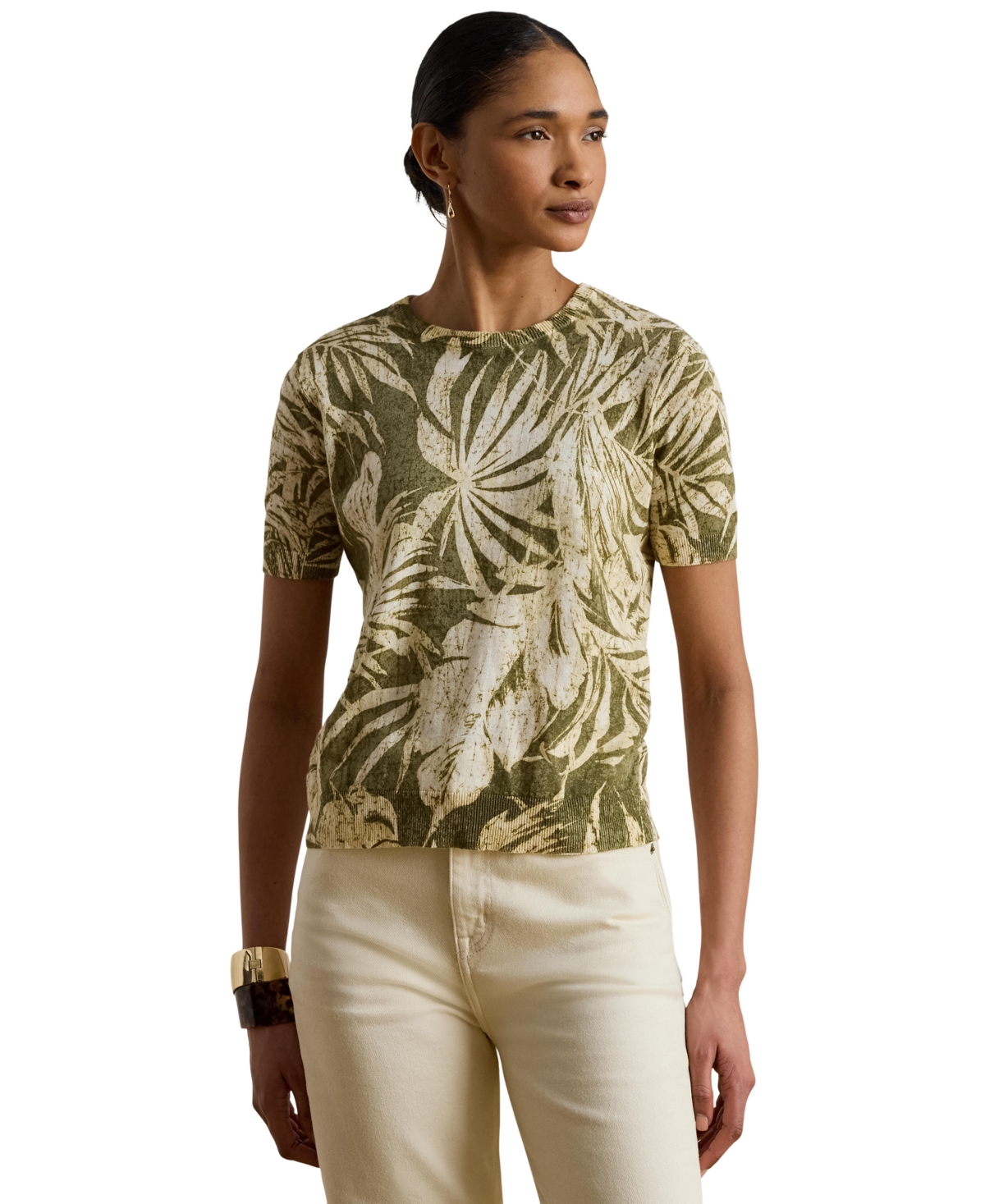 Lauren Ralph Women's Crewneck Short-Sleeve Sweater