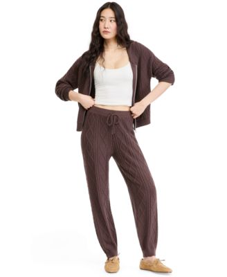 Women's Cable-Knit Drawstring Balloon Pants