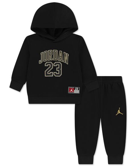 Детский комплект Jordan Jersey Pack для малыша: худи и джоггеры, 2 предмета, цвет: Чёрный / Золотой