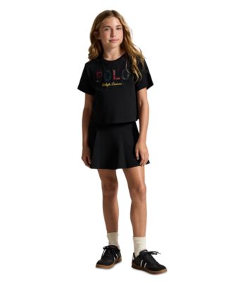 Girls' 4-16 Tennis Stretch-Mesh Skort