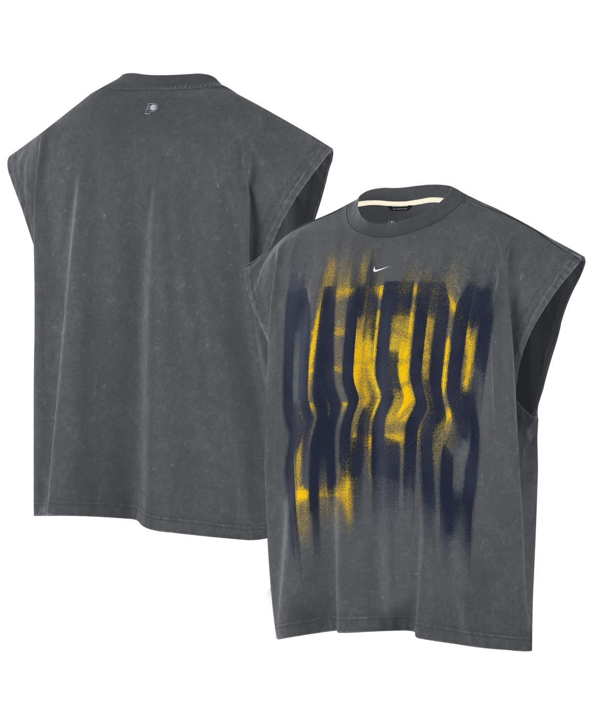 Nike Men's Charcoal/ White Indiana Pacers Pregame Sleveless Icon Tank T- Shirt