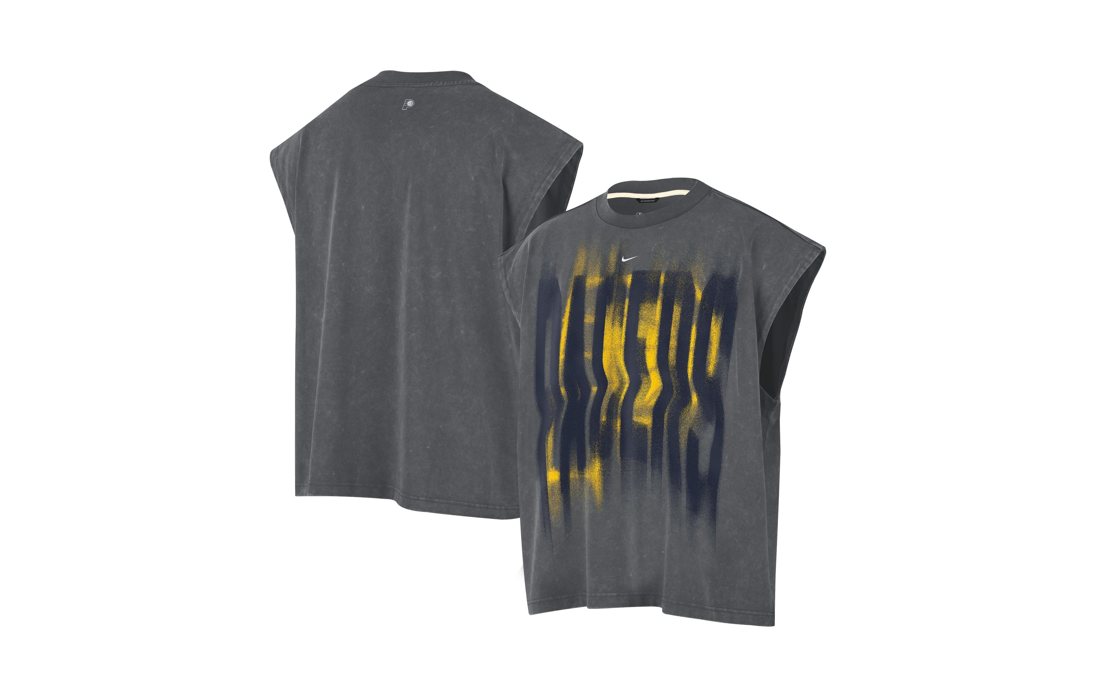 Nike Men's Charcoal/ White Indiana Pacers Pregame Sleveless Icon Tank T- Shirt