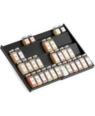 Bamboo Spice Drawer Organizer, Expandable 4 Tier Spices Rack for Cabinet Drawer,(Jars Not Included, From 12" to 23" Wide