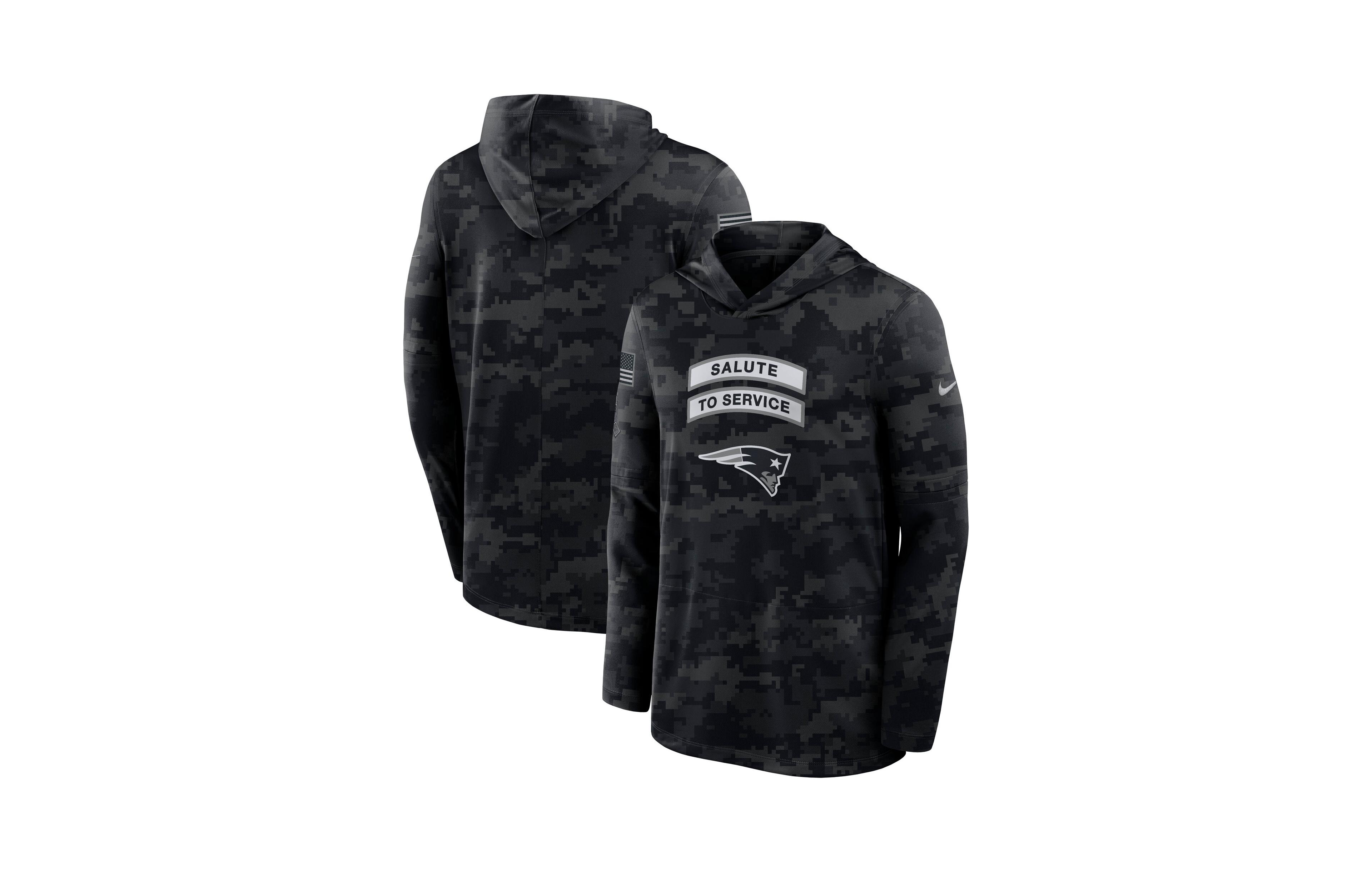 Nike Men's Black New England Patriots Sideline Lightweight Hooded Pullover