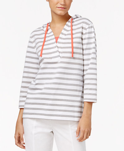 Karen Scott Hooded Layered-Look Top, Only at Macy's