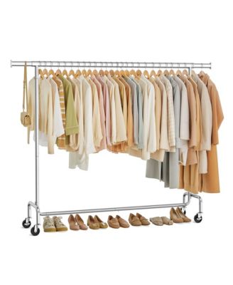 Clothes Rack with Adjustable Hanging Rod for Bedroom and Dressing Room