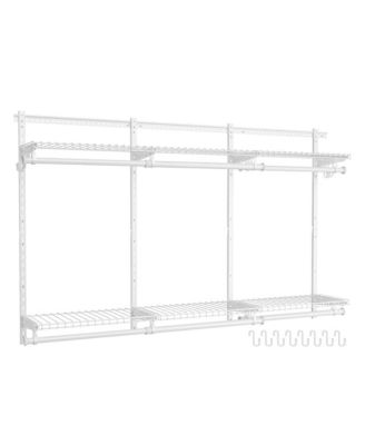 Closet Insert Organizer with 6 Clothes Rods and 6 Storage Shelves for Bedroom