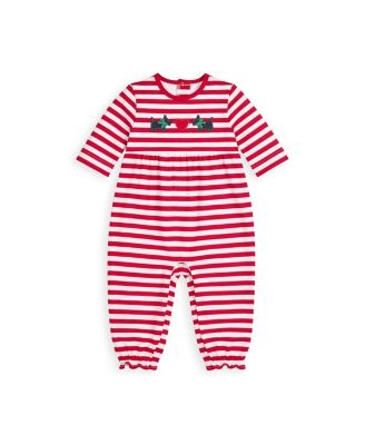 Baby Girls' Stripe Applique Scotty Dogs and Heart Long Sleeve Longall