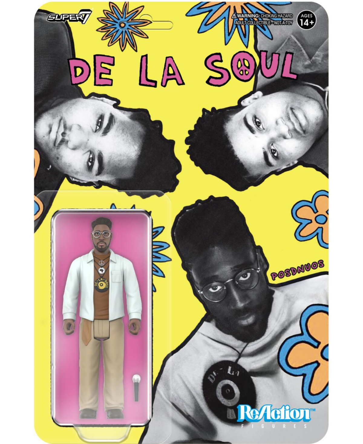 Super7 De La Soul Posdnuos Me, Myself & I 3.75" Collectible Action Figure, 2-Piece, Ages 14+