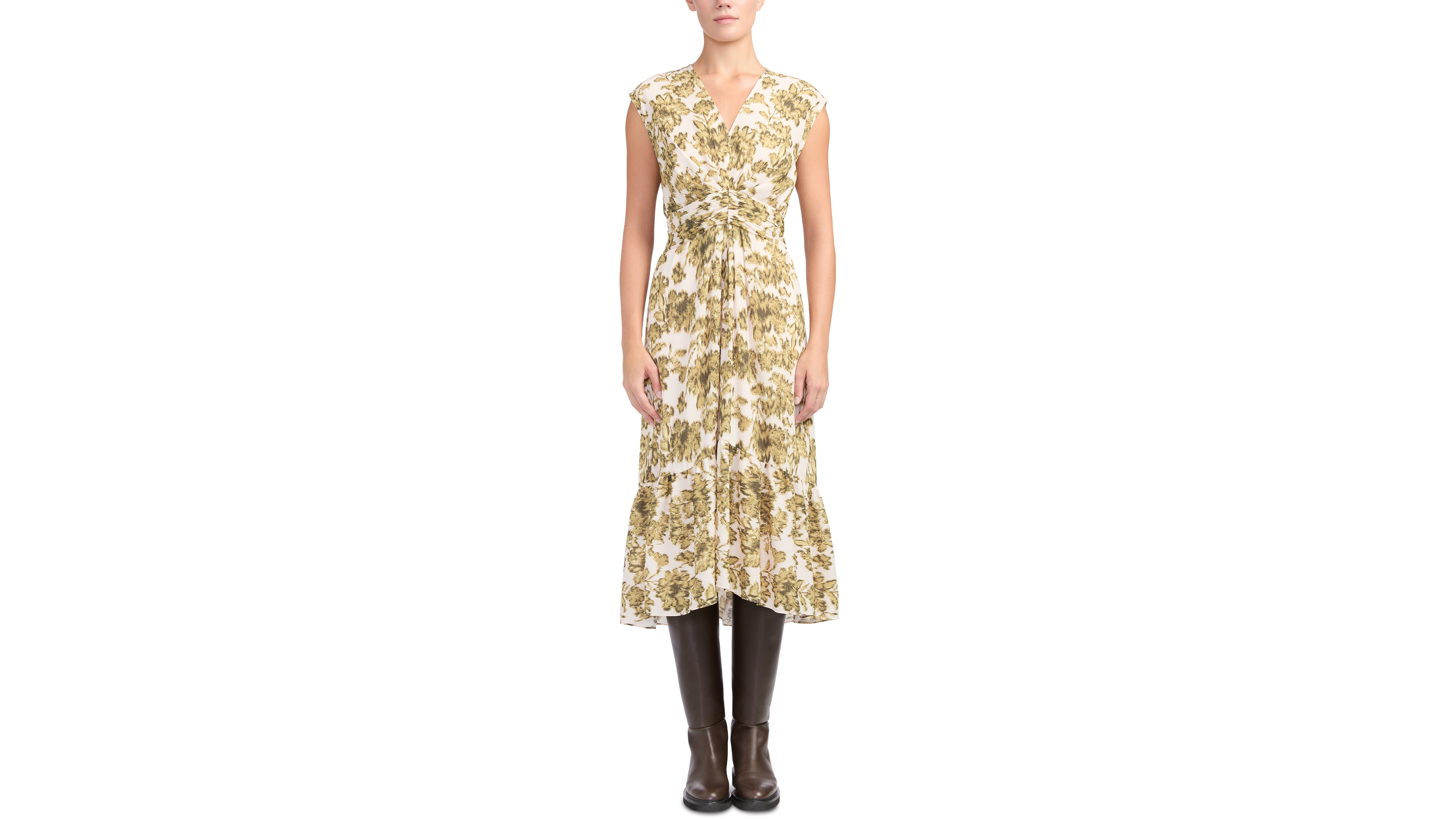 Derek Lam 10 Crosby Women's Eloria Floral-Print V-Neck Midi Dress