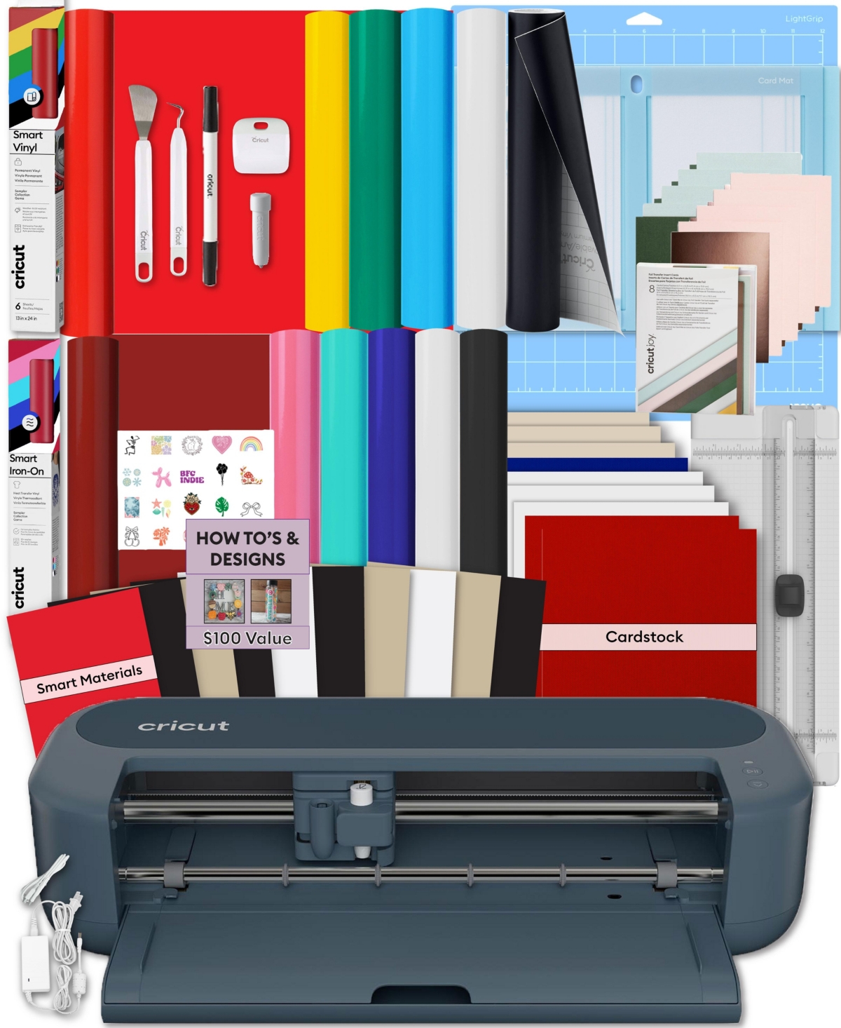Cricut Maker 5 Rainbow Sampler Bundle Smart Vinyl, Heat Transfer Vinyl and Cards