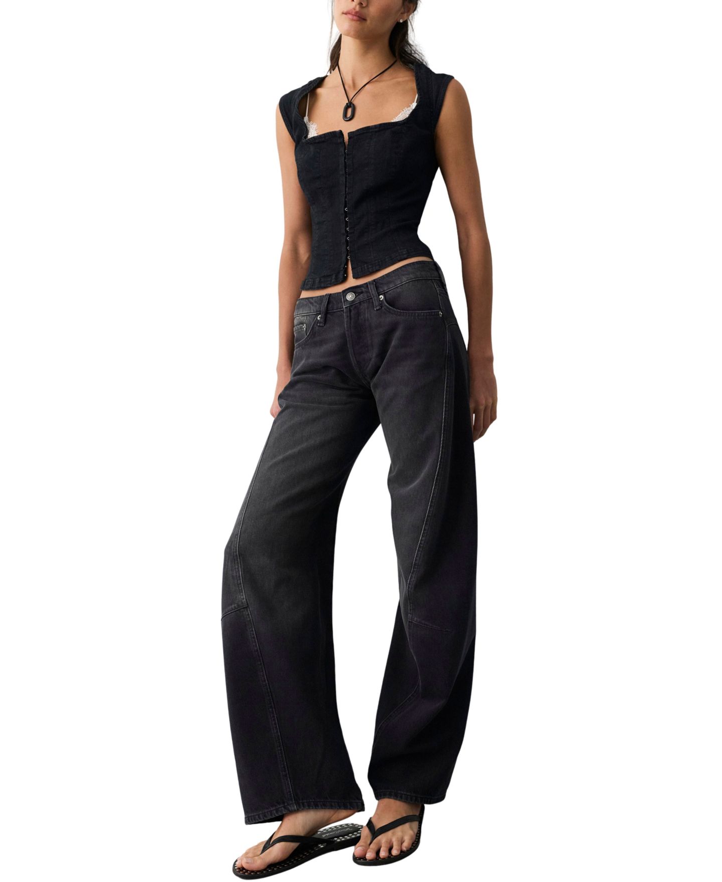 Женские джинсы Free People Fable Twisted Seam, цвет: Art School — фото 5