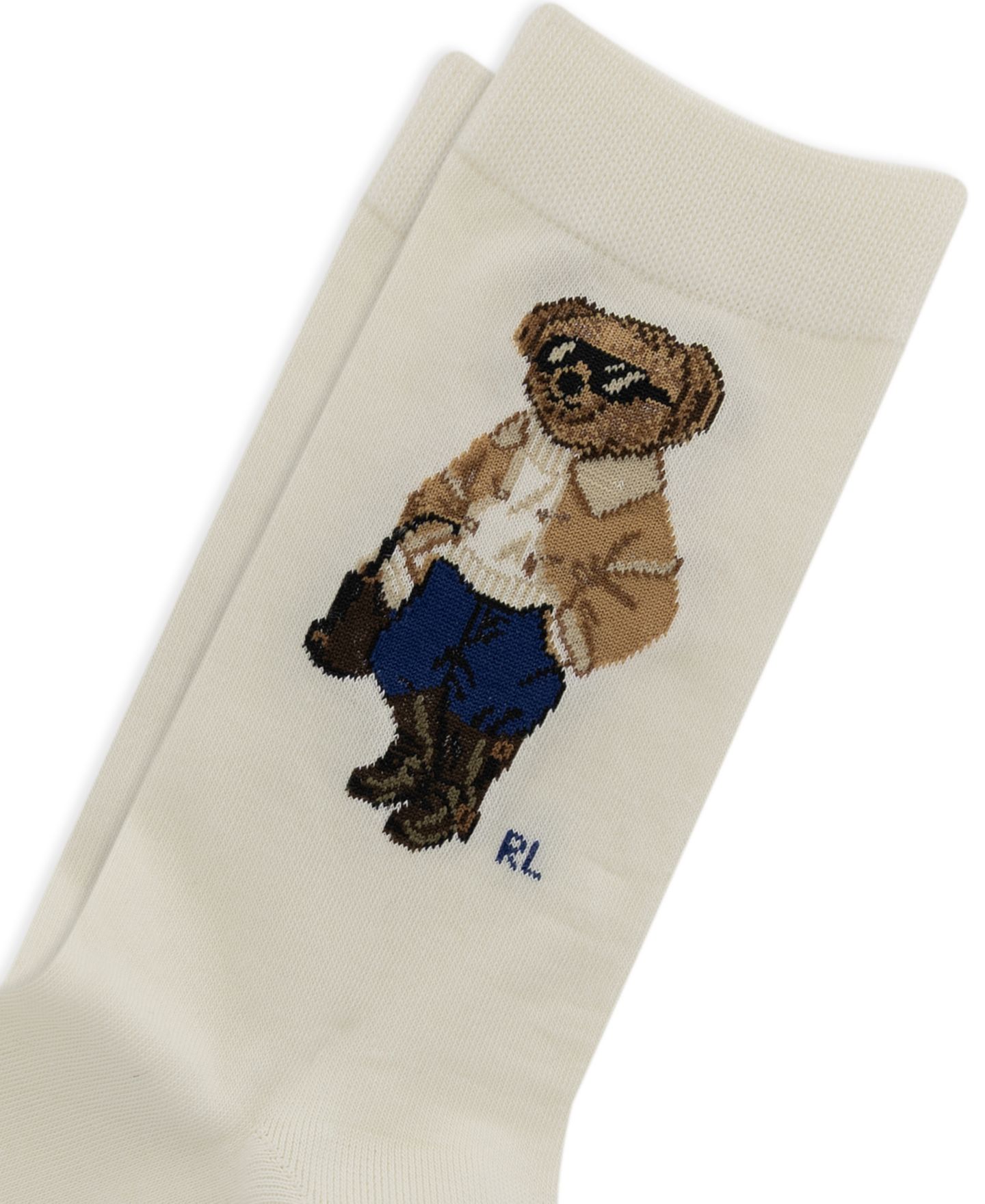 Носки Bear, средней высоты, с отворотом, в рубчик — Polo Ralph Lauren, цвет: Слоновая кость — фото 3