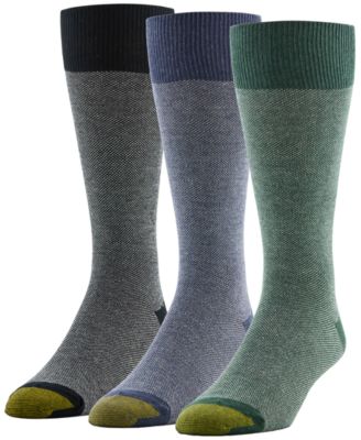 Men's Classic Two Feed Ribbed Cuffs Crew Socks, 3-Pack