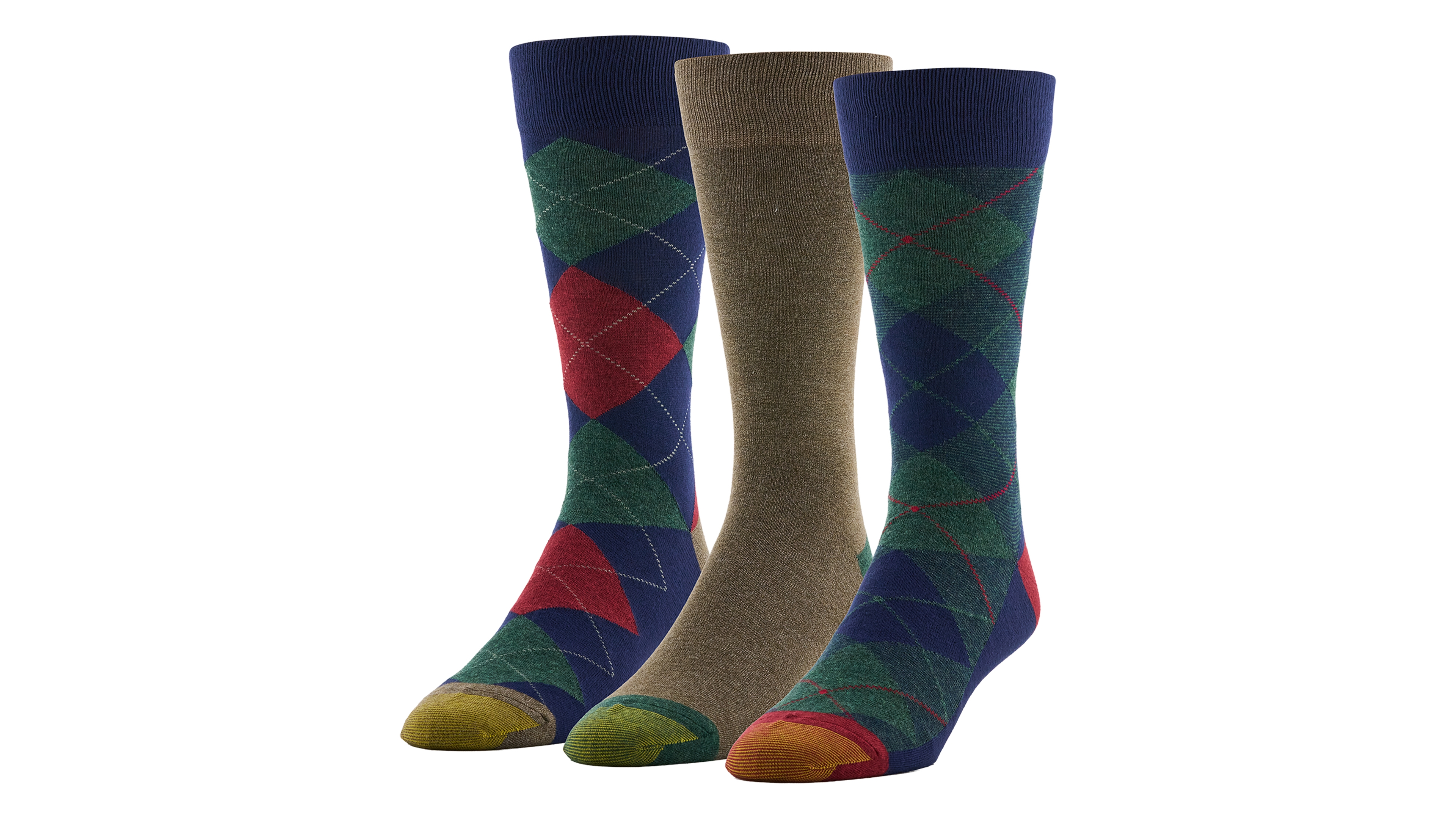 Gold Toe Men's Holiday Plaid Crew Socks, 3-Pack