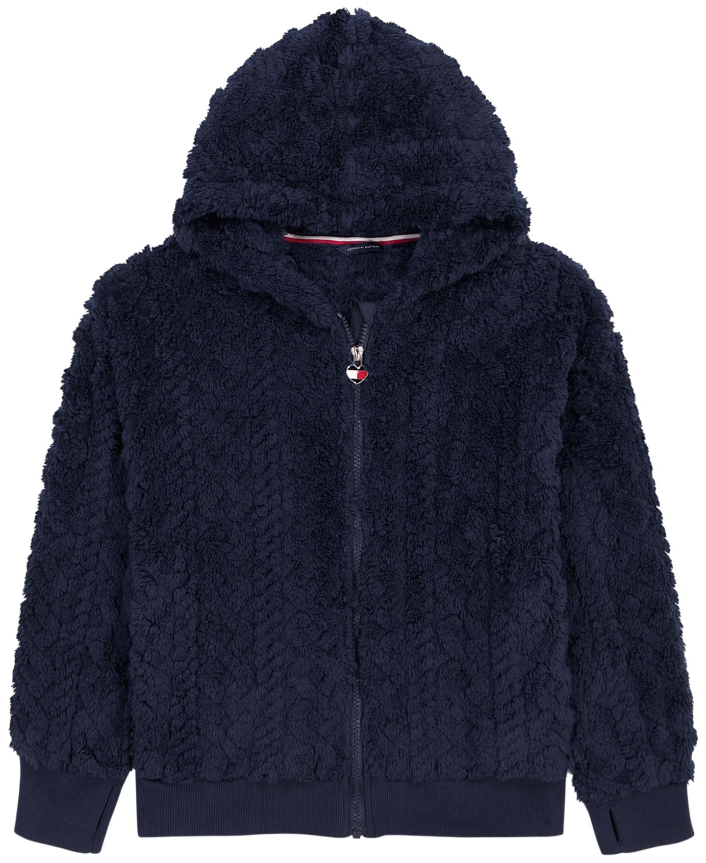 Худи Tommy Hilfiger Full-Zip Cable-Knit Sherpa для девочек, цвет: Верблюжий — фото 6