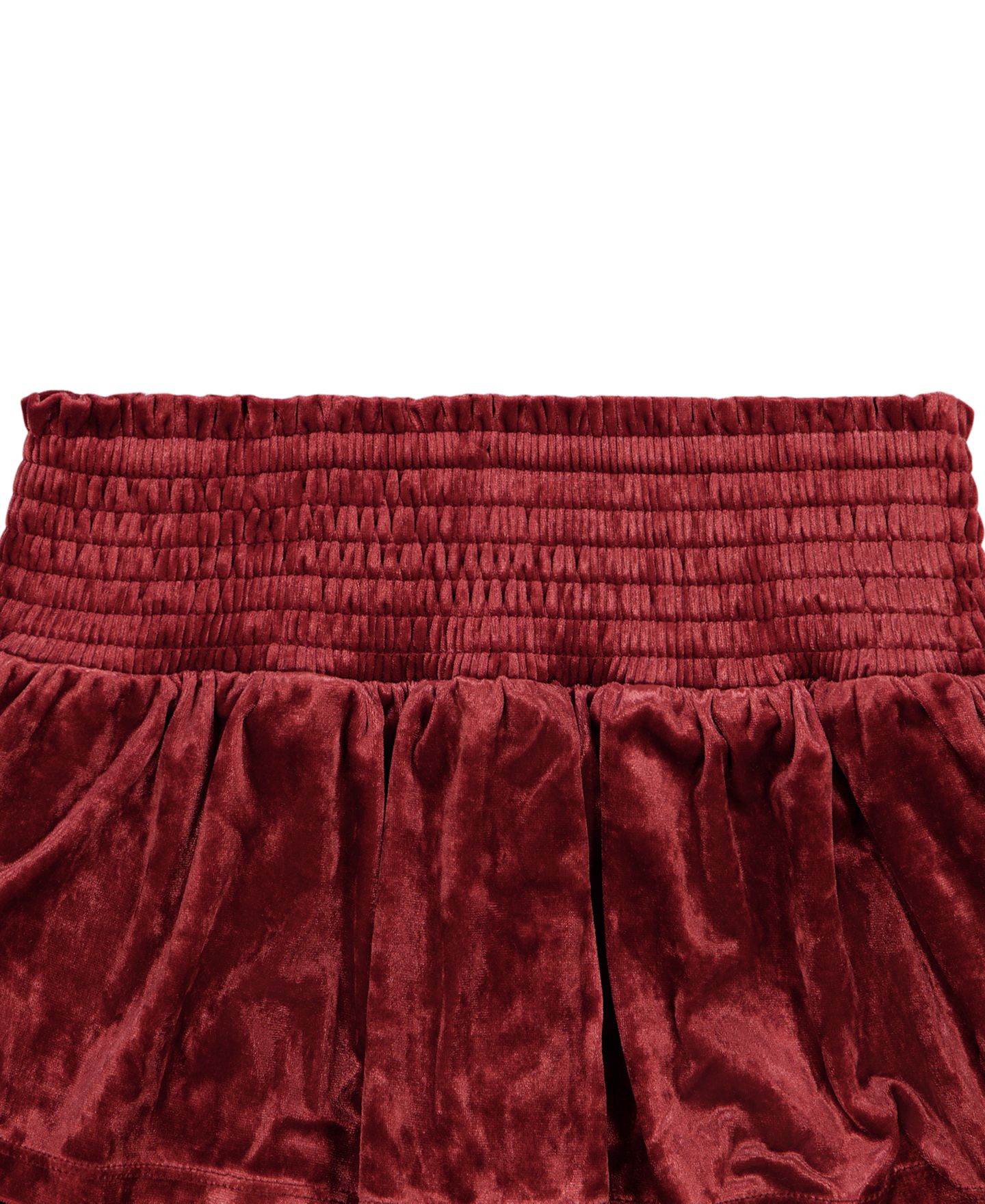 Юбка Tommy Hilfiger Panne Velvet Smocked Waist Tiered для девочек, цвет: Мерло — фото 3