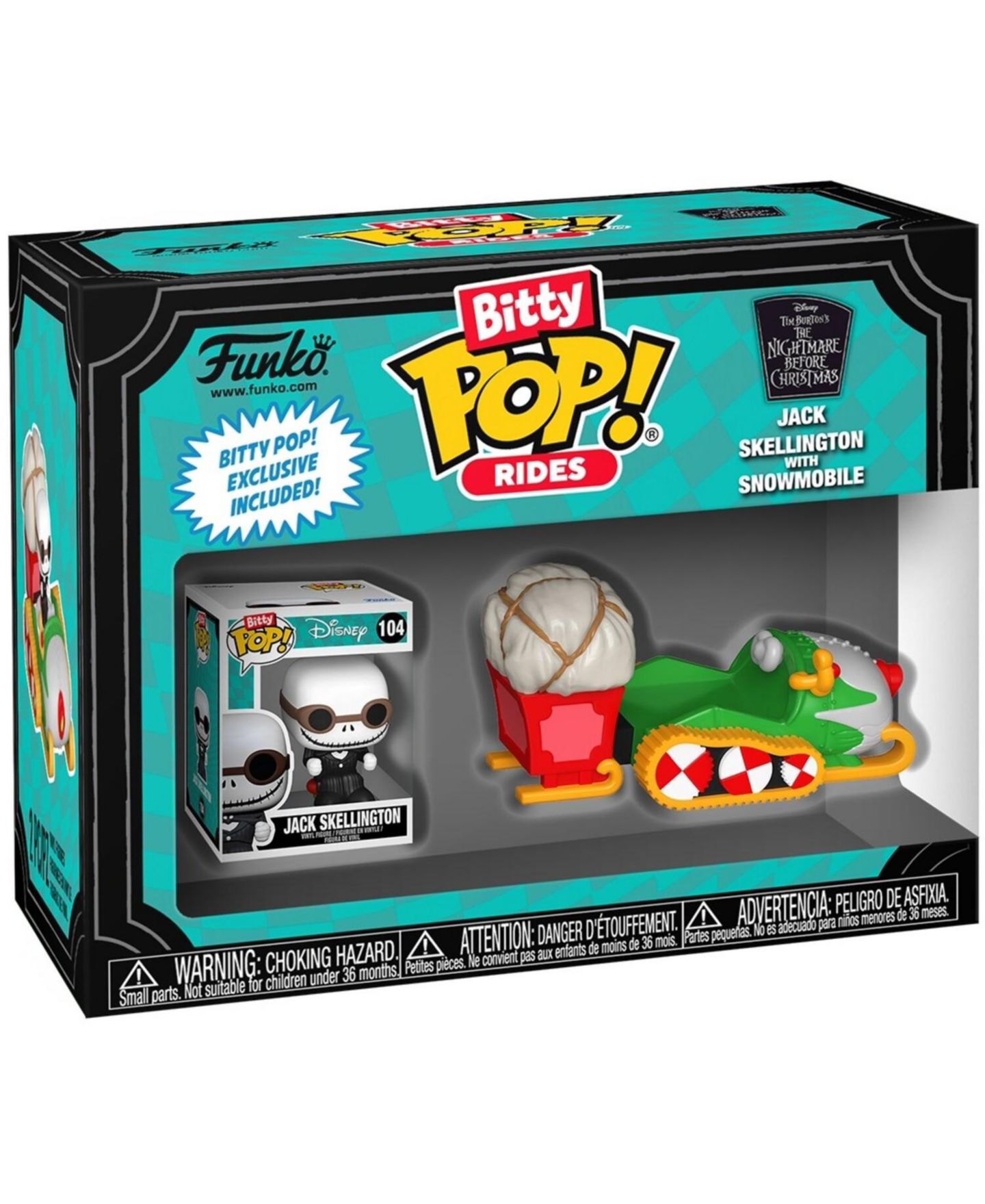 Виниловая фигурка Funko Pop! Bitty Ride Jack Skellington со снегоходом, 2 шт., от 3 лет, цвет: Open Miscellaneous — фото 2