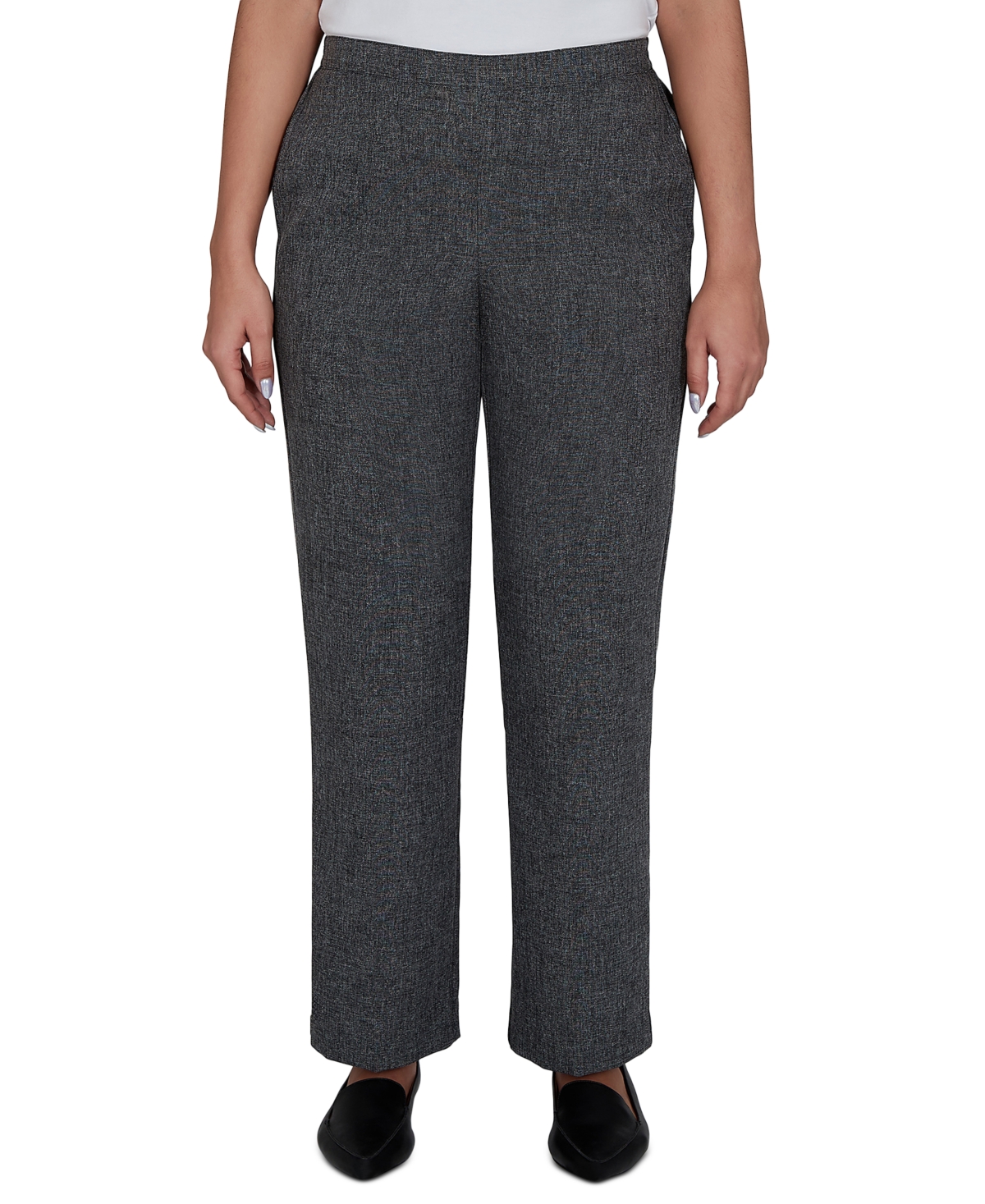 Alfred Dunner Women's Petite Straight-Leg Pull-On Mid-Rise Pants