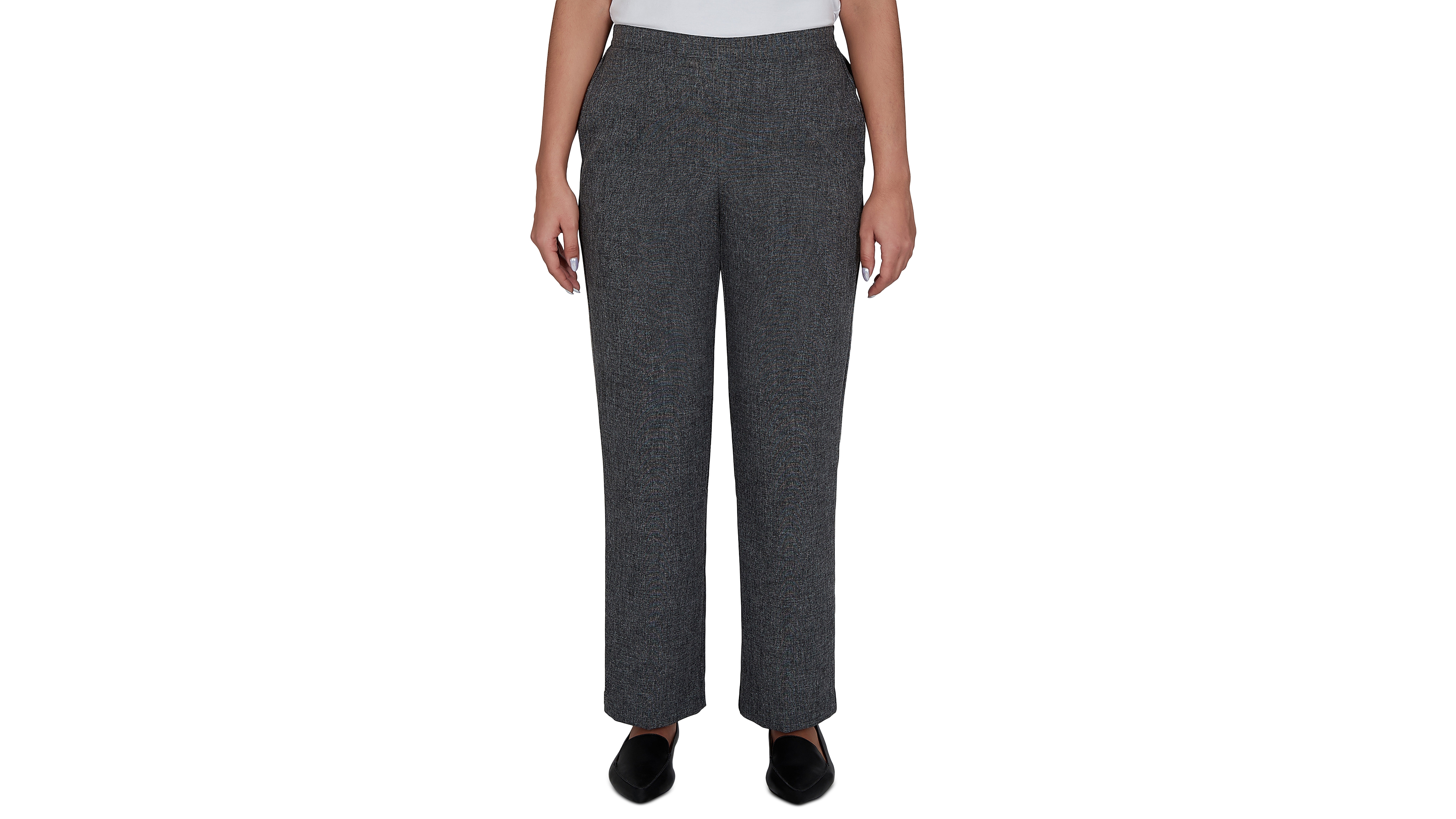 Alfred Dunner Women's Petite Straight-Leg Pull-On Mid-Rise Pants