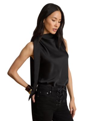 Women's Tie-Neck Sleeveless Blouse
