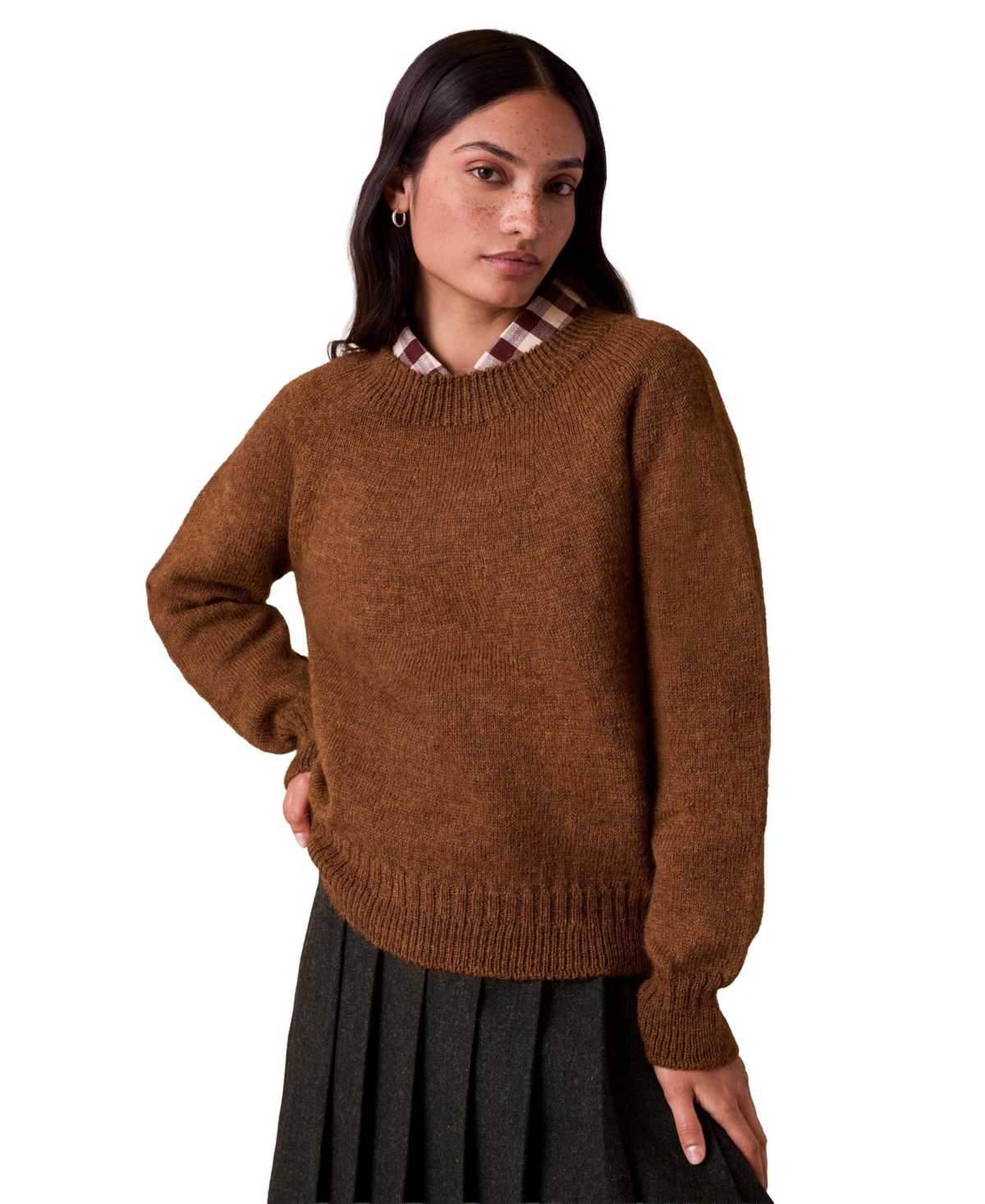 Celtic & Co. Women's British Wool Gansey Crewneck Sweater