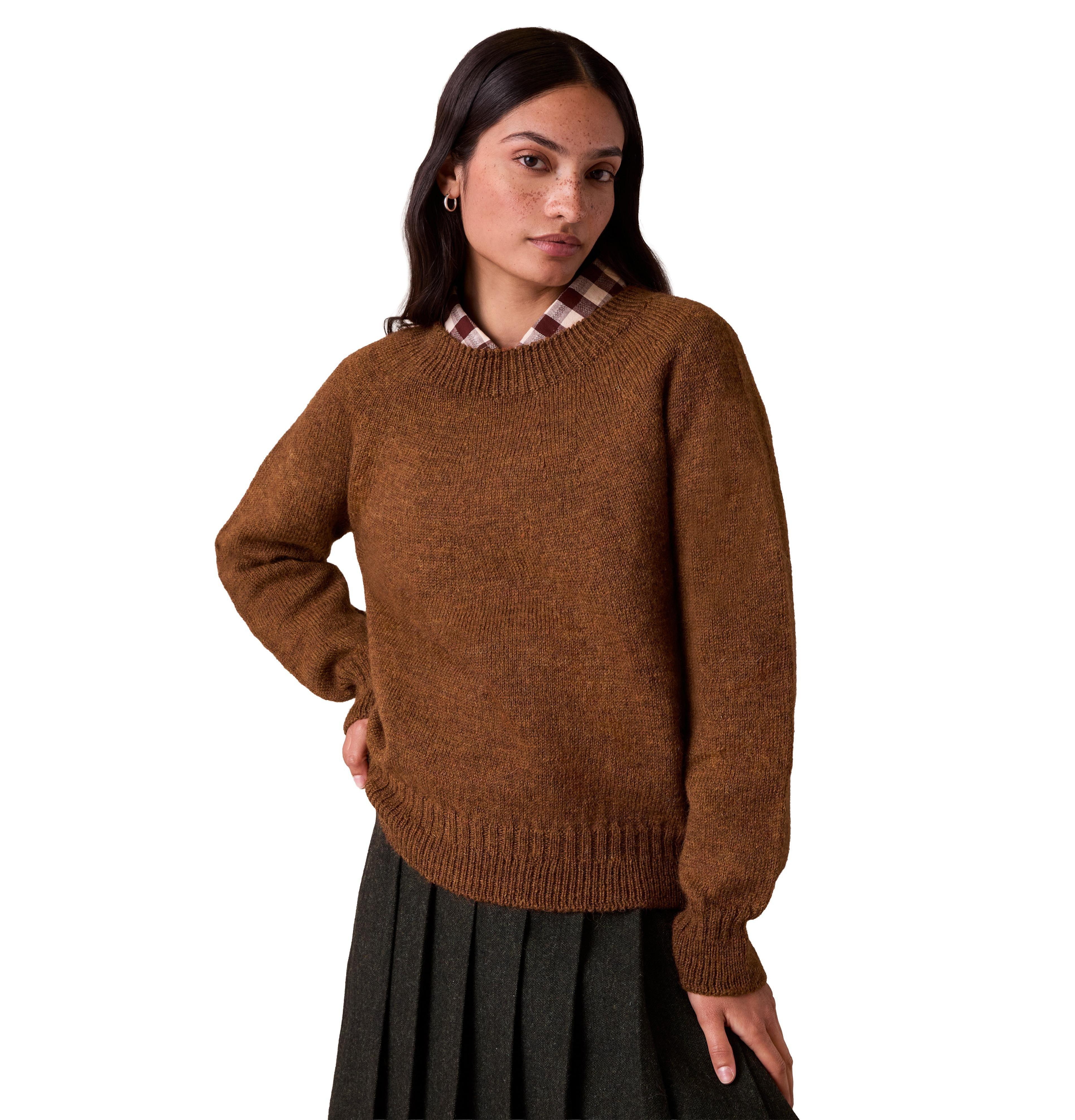 Celtic & Co. Women's British Wool Gansey Crewneck Sweater