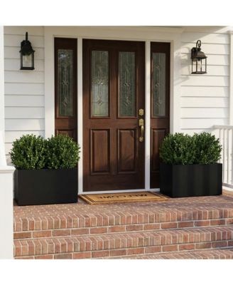Modern Rectangular Metal Outdoor Planter Box for Patio Poolside and Backyard Landscaping