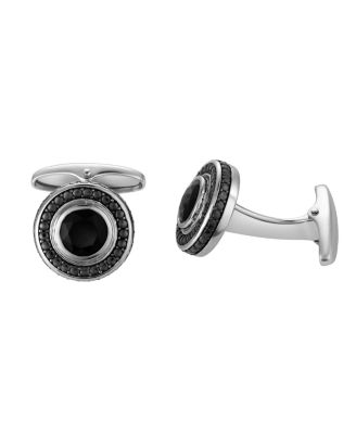Shogun Black Spinel Octagon Cufflinks (1.60 ct. t.w.) in 925 Sterling Silver