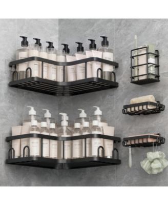 5 Pack Corner Shower Caddy Rustproof L-Shape Set Bathroom Hardware