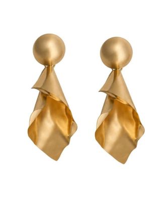 Gold-Tone Triangle Draped Drop Earrings
