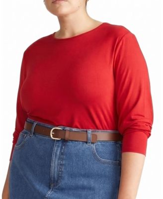 Plus Size Liquid Jersey Long Sleeve Top