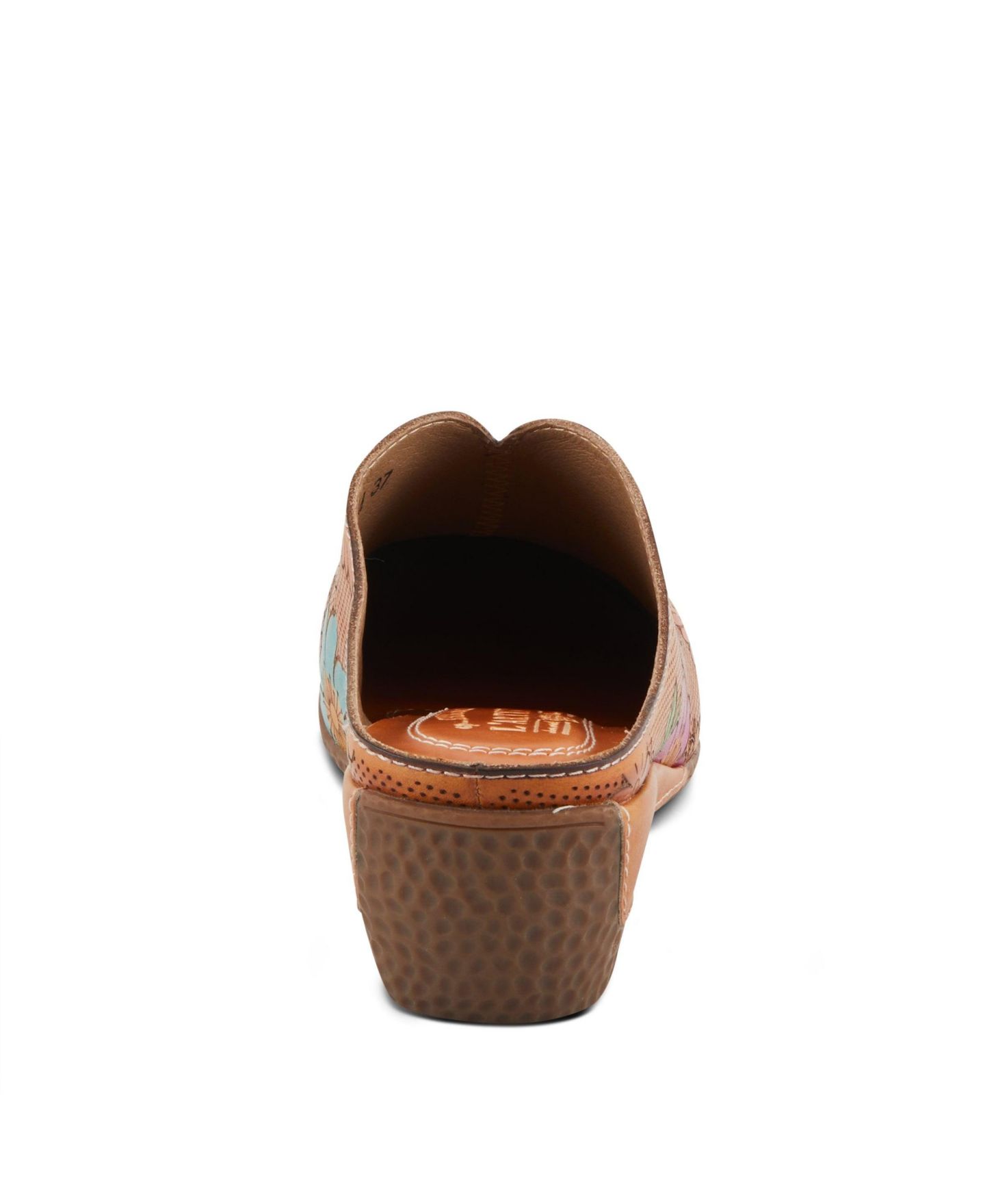 Женские сабо L'Artiste Spring Step Chienti Open Back Clog with Leather Upper, цвет: Верблюжий разноцветный — фото 4