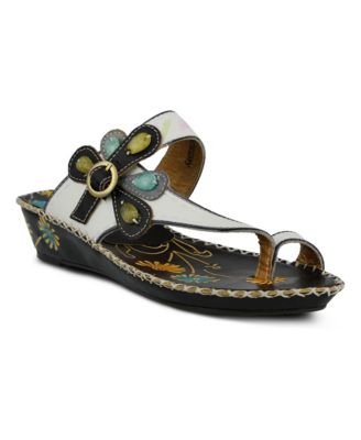 Women's Spring Step Santorini Wedge Toe Ring Sandal with Vamp