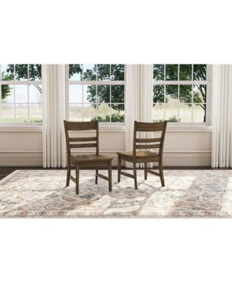 Leucadia Ladderback Side Chair with Wood Seat (2 pack)