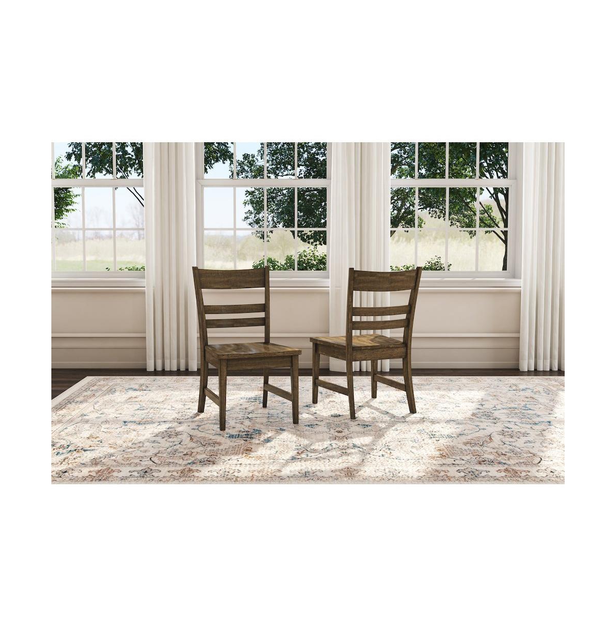 A-America Leucadia Ladderback Side Chair with Wood Seat (2 pack)