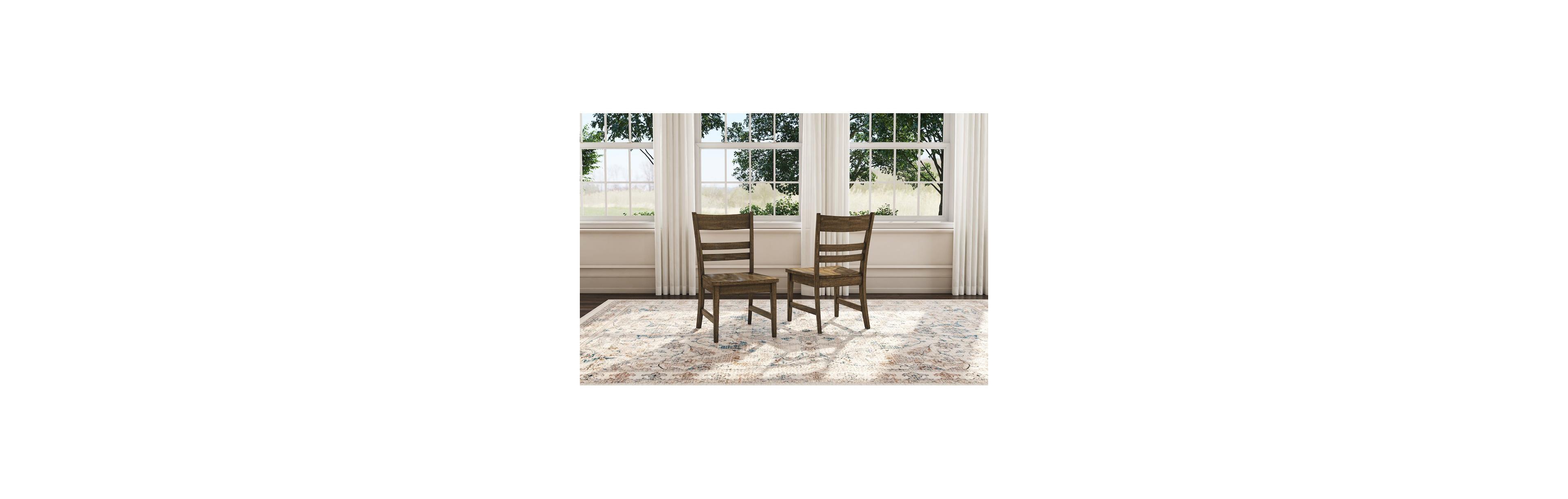 A-America Leucadia Ladderback Side Chair with Wood Seat (2 pack)