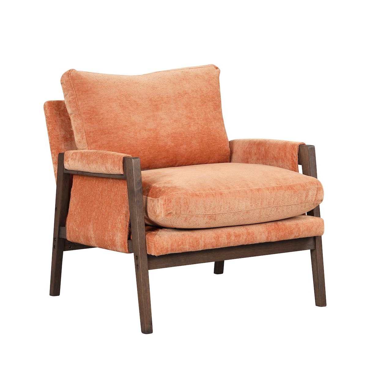 Roundhill Furniture Kelly Mid-Century Modern Velvet Accent Armchair.