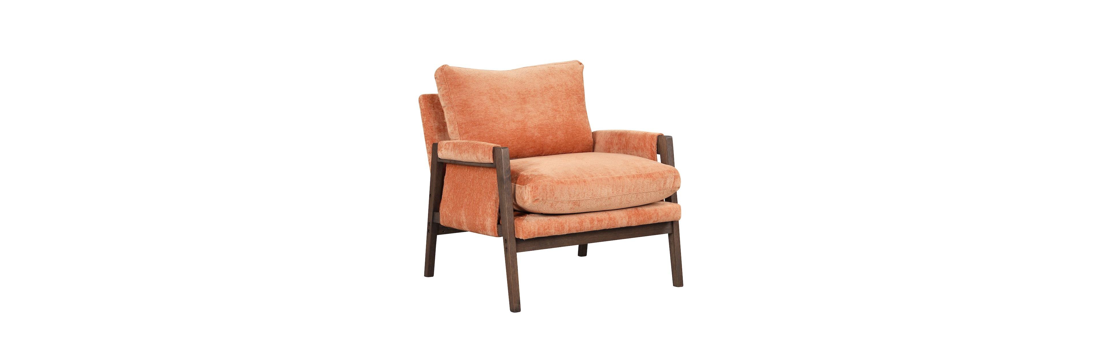 Roundhill Furniture Kelly Mid-Century Modern Velvet Accent Armchair.